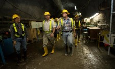 Costa Rican president, Luis Guillermo Solis tours the Reventazon hydroelectric plant while still under construction in 2014. (Casa Presidencial)